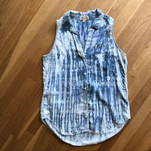 Cloth & Stone Anthro Dip Dyed Sleeveless Top Sz L